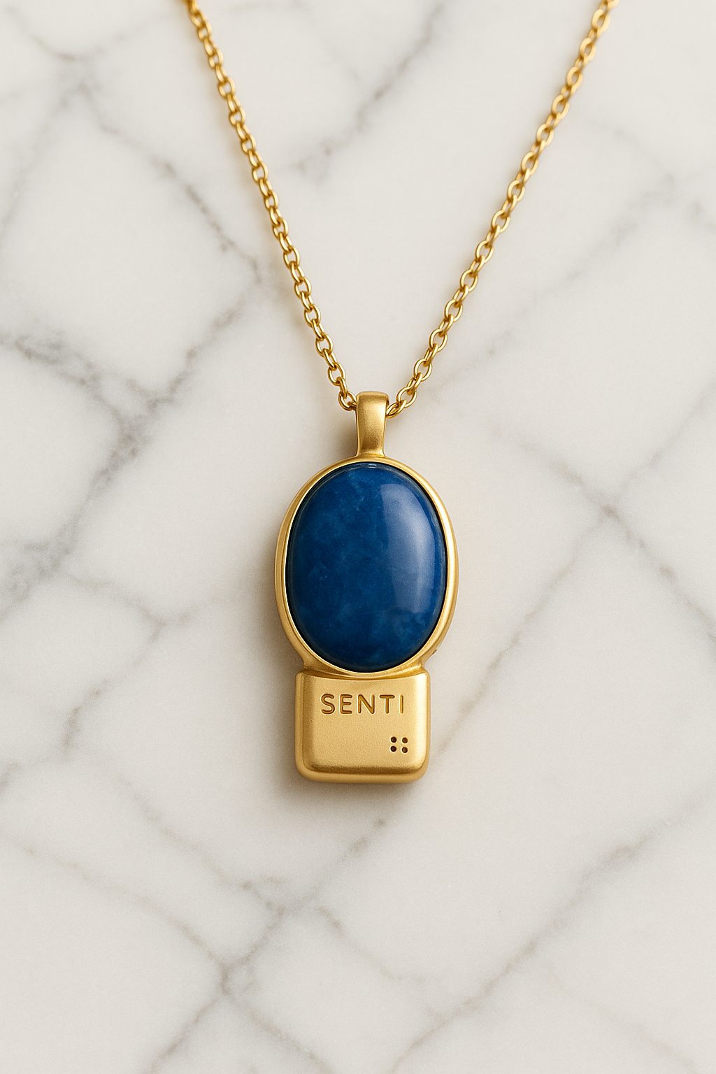 Senti Ocean Blue on Gold